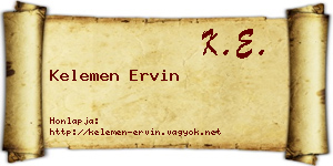 Kelemen Ervin névjegykártya